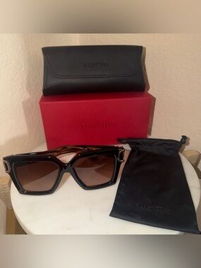 Valentino Garavani Uno Square Acetate & Titanium Sunglasses